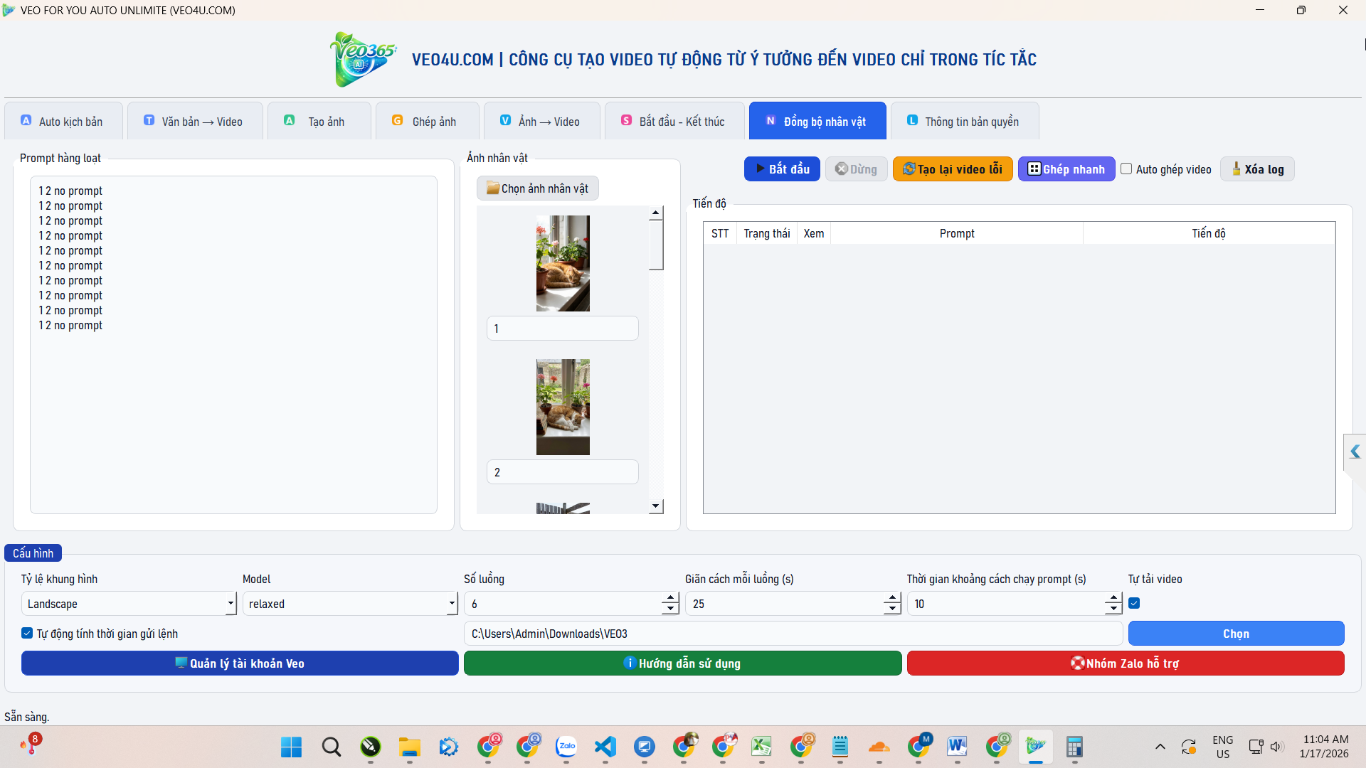 Đồng bộ nhân vật